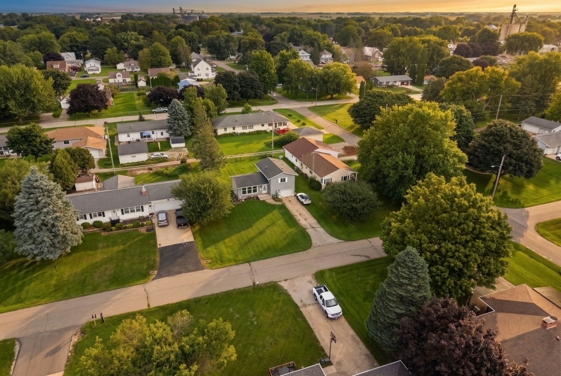 Quiet Clear Lake neighborhood with tree-lined streets and spacious residential lots