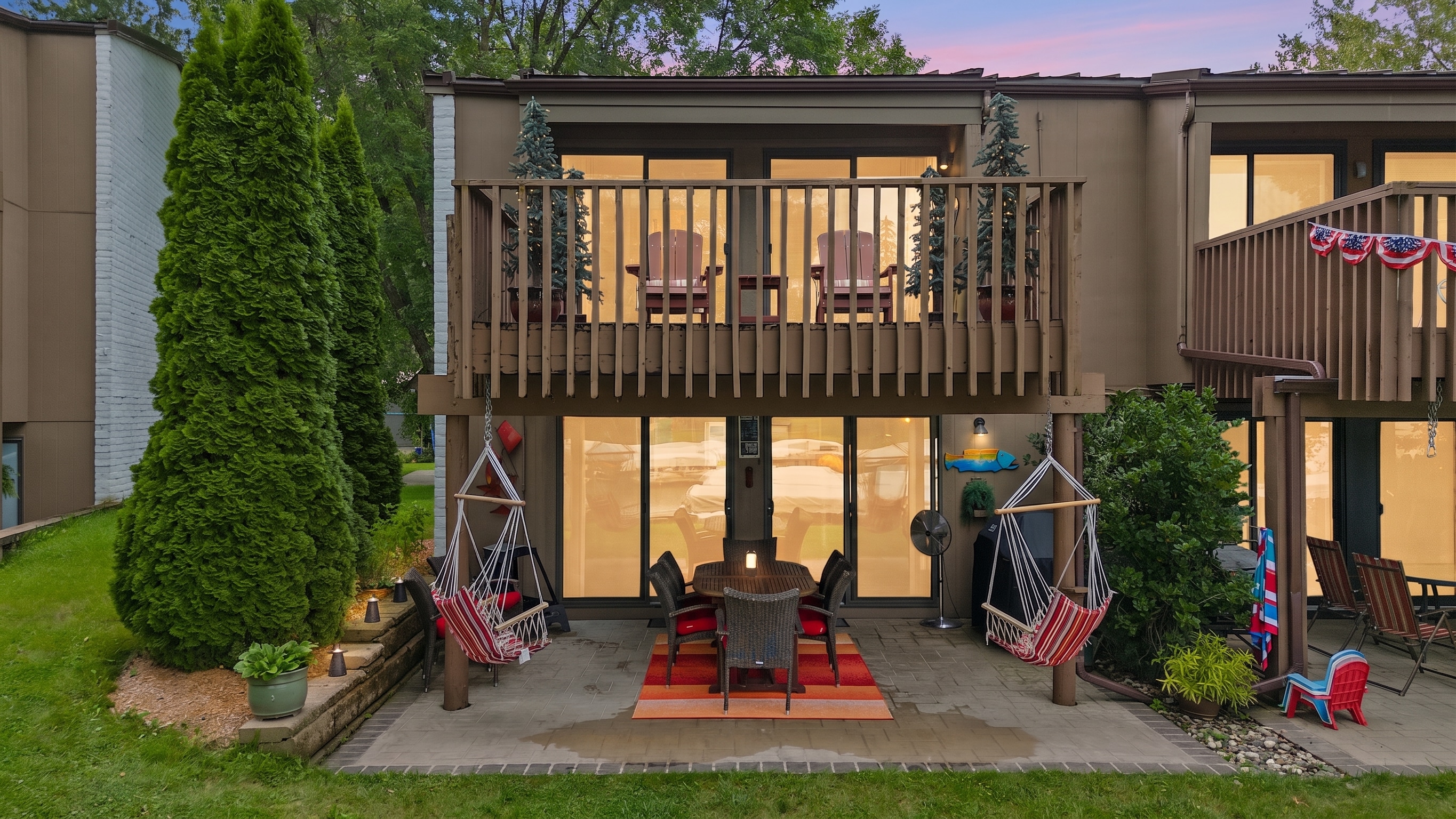 Inviting outdoor living space at a Clear Lake property near the water